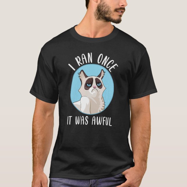 Camiseta Correr Sarcástico Para Gato Corredor (Anverso)