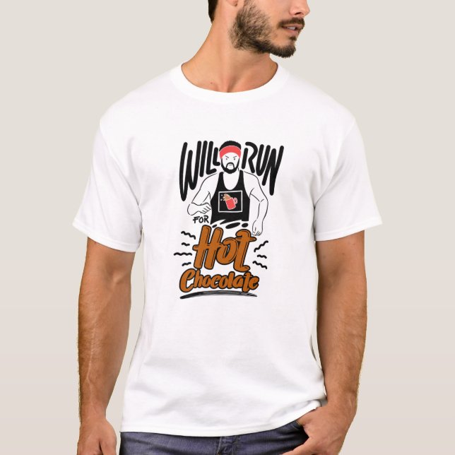 Camiseta Correrá Para Correr Chocolate Caliente Diciendo Sp (Anverso)