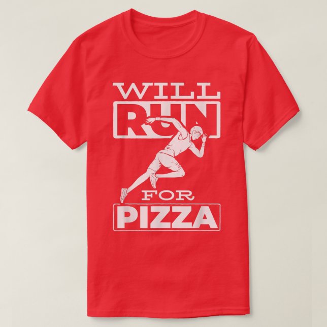 Camiseta Correrá Para Pizza Marathon Track Runner En Ejecuc (Diseño del anverso)
