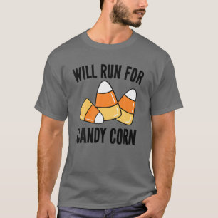 Camiseta Correrá Por Candy Corn Divertidos Niños Adultos Ha