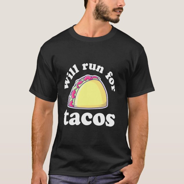 Camiseta Correrá Por El Gracioso Diseño De Comida Mexicana  (Anverso)