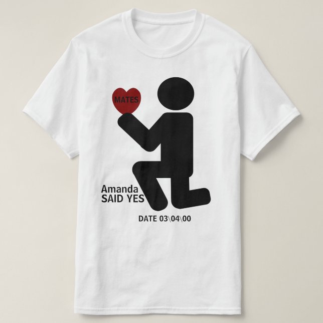 Camiseta Correspondencia personalizada, le preguntó que sí (Diseño del anverso)