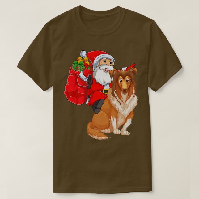 Camiseta Correspondiente perro de Santa Ride Shetland (Diseño del anverso)