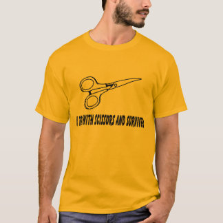 Camiseta corrí con las tijeras y sobreviví
