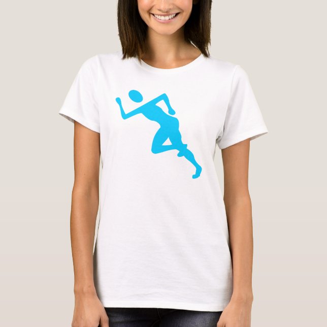 Camiseta Corriendo - Azul cielo (Anverso)