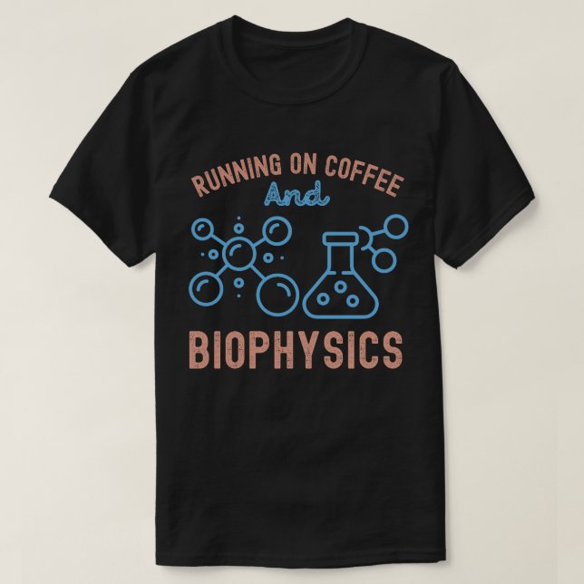 Camiseta Corriendo con Café y Biofísica (Diseño del anverso)