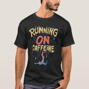 Camiseta Corriendo con cafeína vibrante graffiti de dibujos
