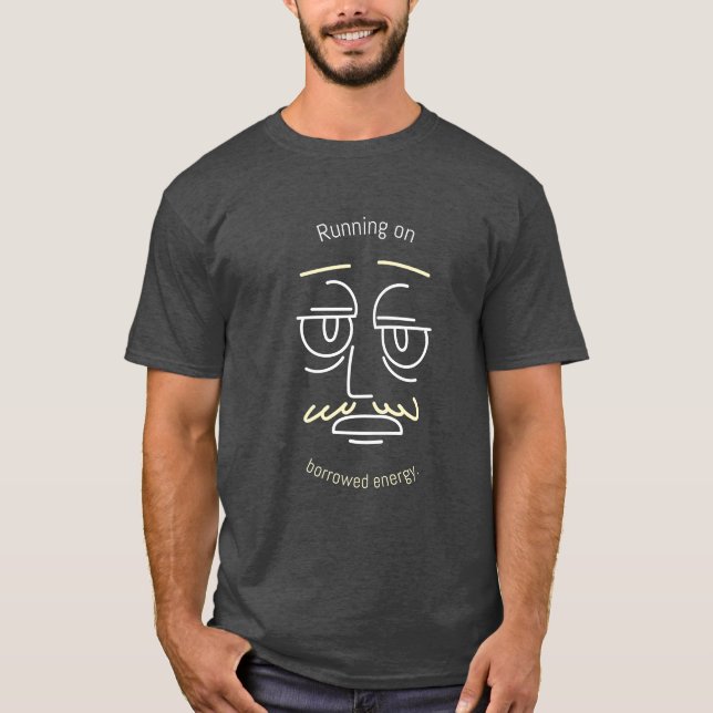 Camiseta Corriendo Con Energía Prestada Introvertido Agotad (Anverso)