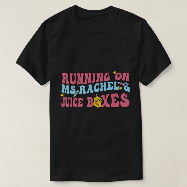 Camiseta Corriendo con Ms Rachel y cajas de jugo T-Shirt (Diseño del anverso)