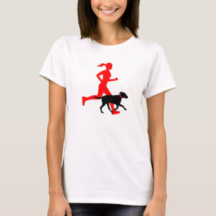 Camiseta Corriendo con perro (rojo/negro)
