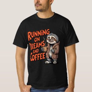 Camiseta Corriendo con sueños y café Coffee Lovers Tshirt