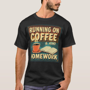 Camiseta Corriendo con un estudiante gracioso en el café y
