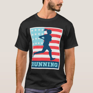 Camiseta Corriendo - Damas Bandera De Ee.Uu. Corriendo El G
