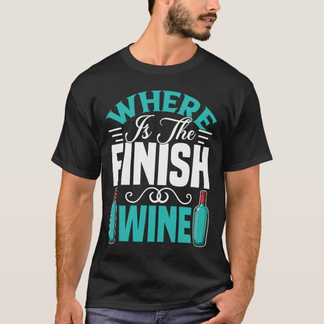 Camiseta Corriendo Donde Está El Vino Finalizado (Anverso)