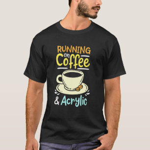Camiseta Corriendo En Café Y Acrílico