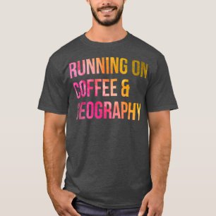 Camiseta Corriendo en café y geografía en acuarela