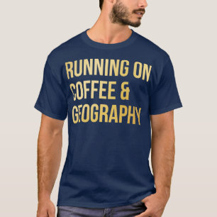 Camiseta Corriendo en café y geografía en oro