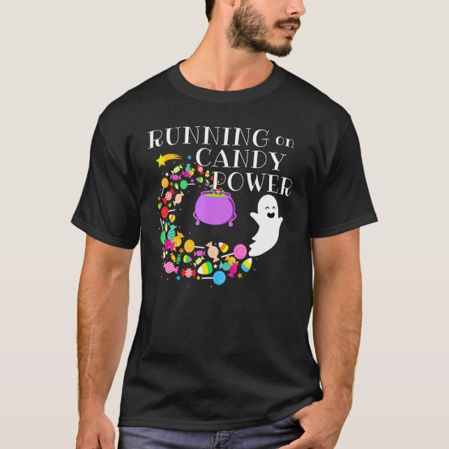 Camiseta Corriendo en Candy Power Feliz Fantasma Fantasma H (Anverso)