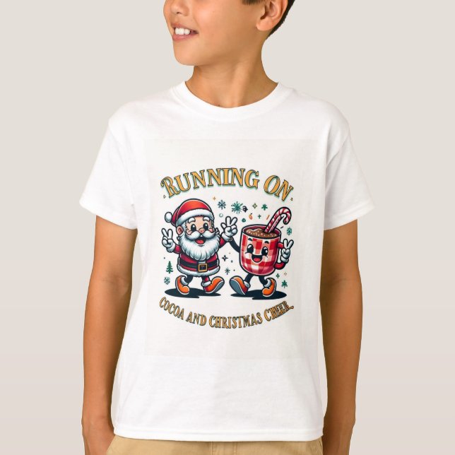 Camiseta Corriendo en el cacao y los Navidades vitorean (Anverso)