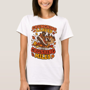 Camiseta Corriendo Hojas y Aplastando Millas Carrera de Tra