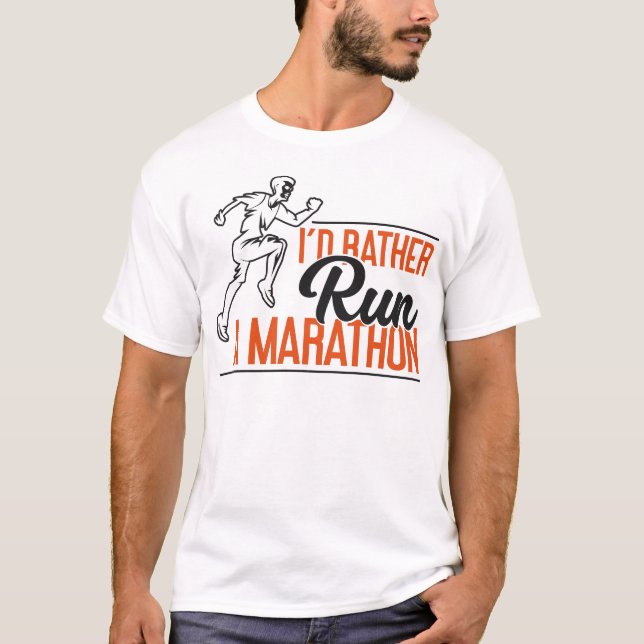 Camiseta Corriendo Jogging Prefiero Correr Una Maratón (Anverso)