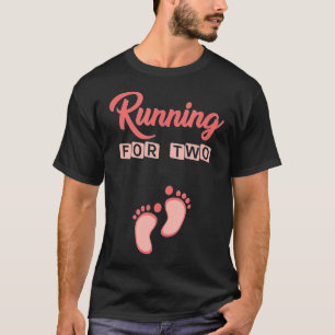 Camiseta Corriendo por dos embarazos divertidos para mamá