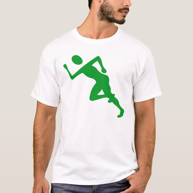 Camiseta Corriendo - Verde de hierba (Anverso)