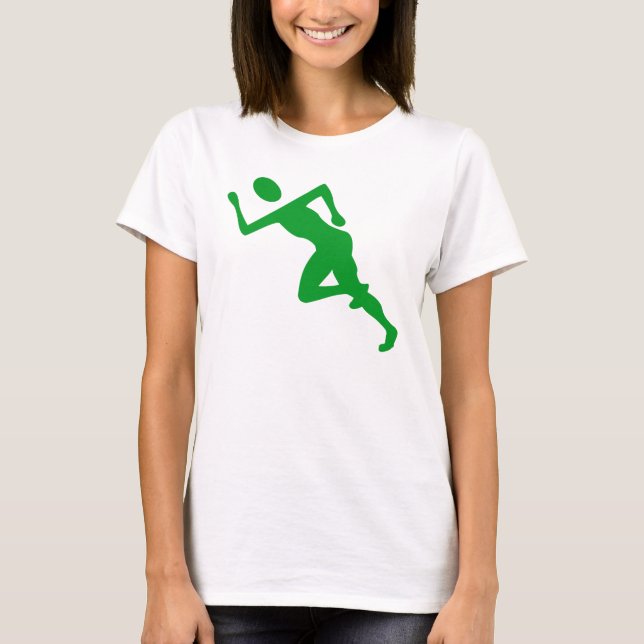 Camiseta Corriendo - Verde de hierba (Anverso)
