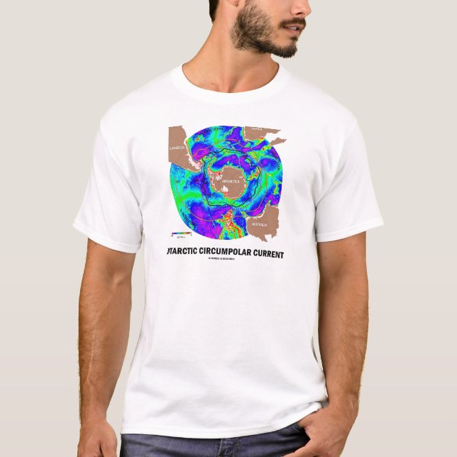 Camiseta Corriente circumpolar antártica (mapa actual de (Anverso)