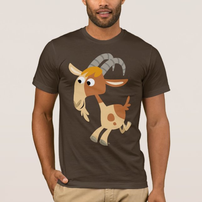 Camiseta corriente de la cabra del dibujo animado (Anverso)