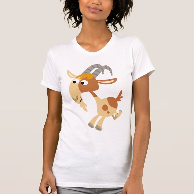 Camiseta corriente de las mujeres de la cabra del (Anverso)