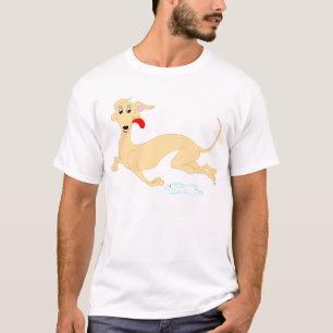 Camiseta corriente del conejo y del galgo
