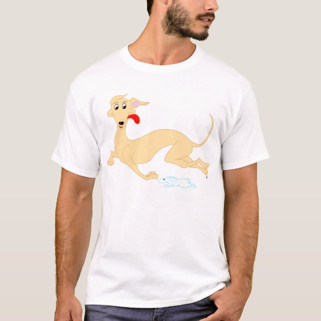 Camiseta corriente del conejo y del galgo (Anverso)