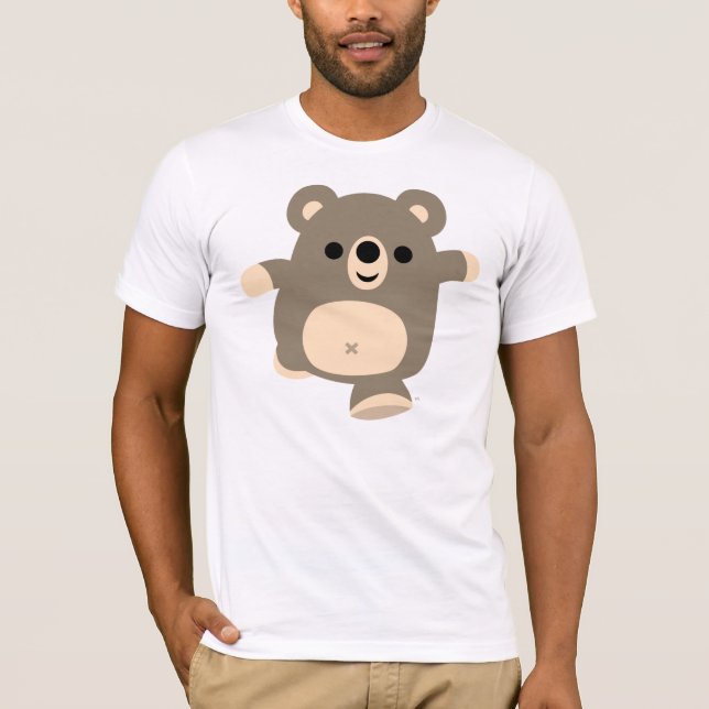 Camiseta corriente linda del oso del dibujo (Anverso)