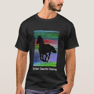 Camiseta corriente negra del caballo