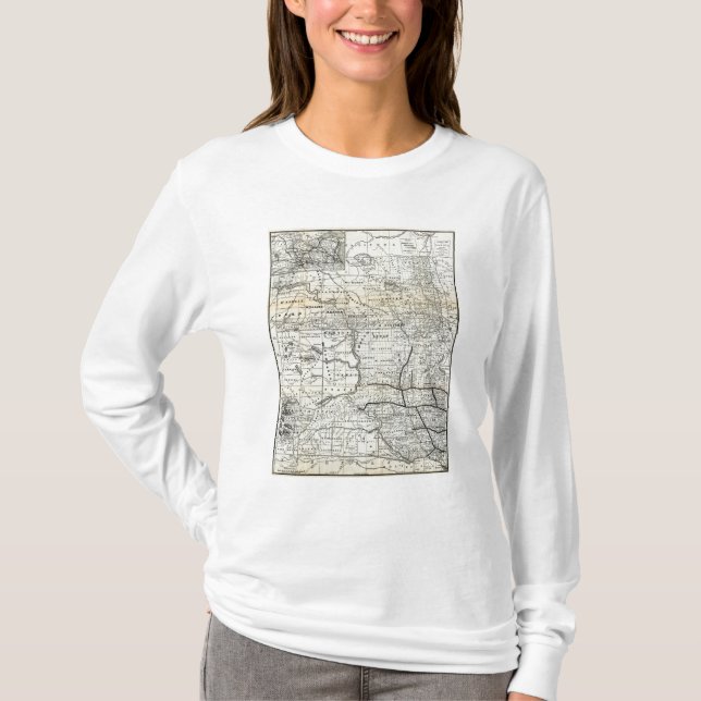 Camiseta Corrija el mapa de Dakota (Anverso)