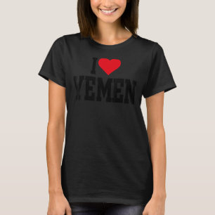 Camiseta Corro a Yemen con el corazón rojo que amo a Yemen