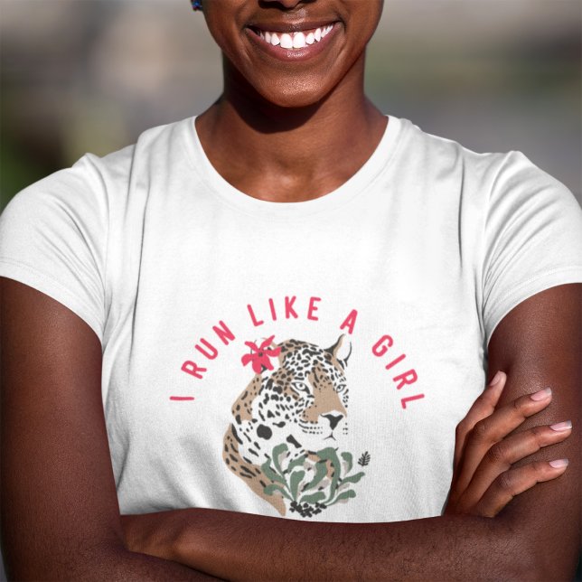 Camiseta Corro Como Un Gráfico Motivacional Chica Del Leopa (Subido por el creador)