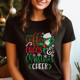Camiseta Corro con café, caos y alegría navideña