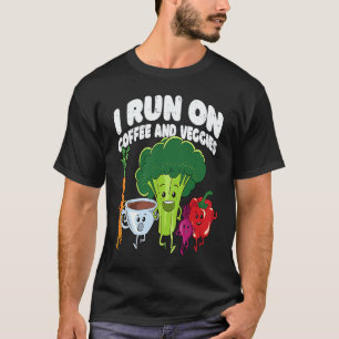 Camiseta Corro Con Café Y Verduras Corredora Vegana Vegetar