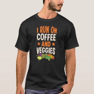 Camiseta Corro Con Café Y Verduras Lechuga Pepino Vegano