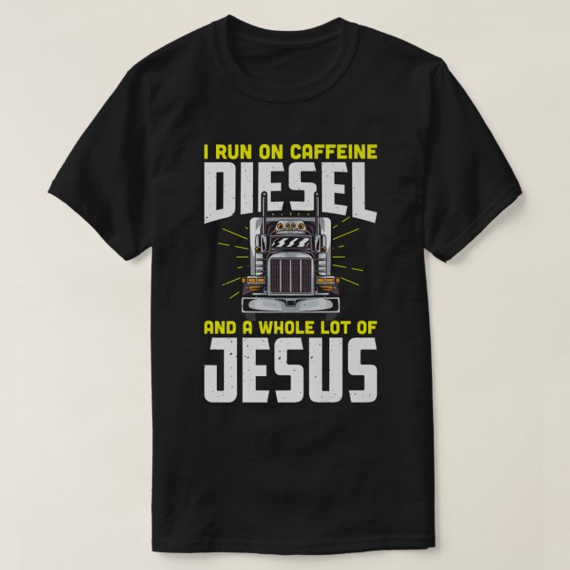 Camiseta Corro con cafeína diesel y mucho jesús (Diseño del anverso)