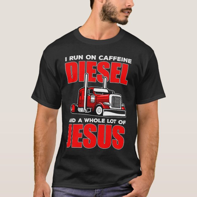 Camiseta Corro con Diesel y Jesús Christian Truck Driver (Anverso)