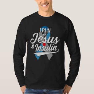 Camiseta Corro con Jesús e Insulina Tipo 1 T1d Diabetes Awa