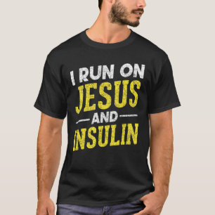 Camiseta Corro Con Jesús Y Insulina Diabético Cristiano   D