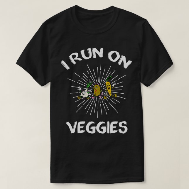 Camiseta Corro Con Vegetales Graciosos (Diseño del anverso)