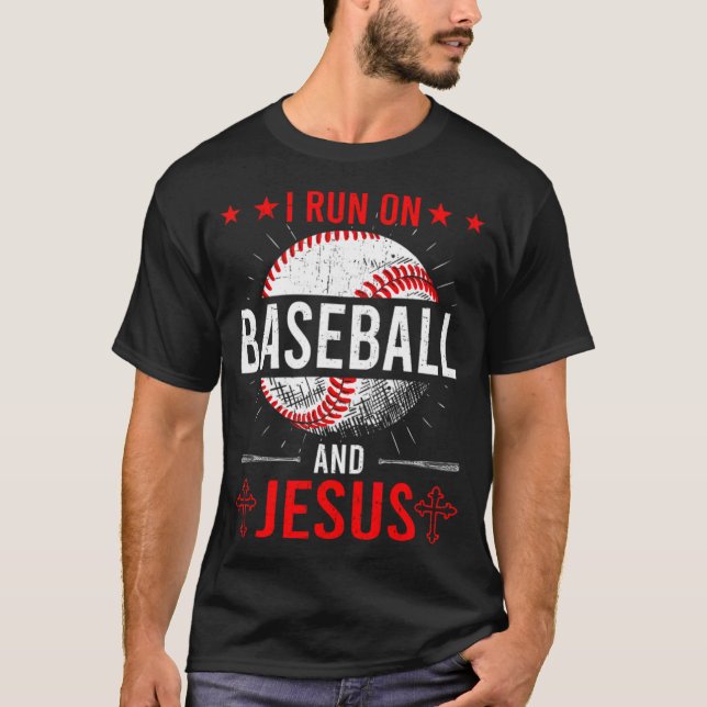Camiseta Corro en Béisbol y Jesús el Béisbol (Anverso)