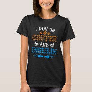 Camiseta Corro En Café E Insulina Para Los Awarenes De La D