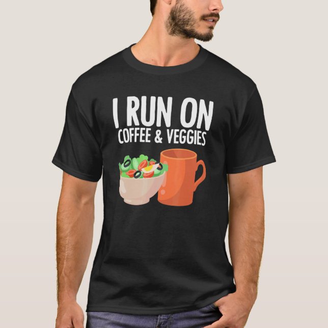 Camiseta Corro En Café Vegetariano Vegetario Vegetario (Anverso)
