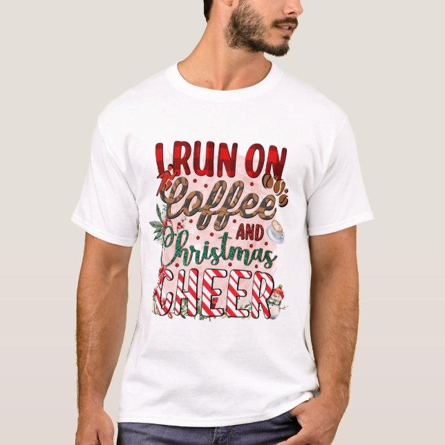 Camiseta Corro En Café Y Los Navidades Saludan (Anverso)